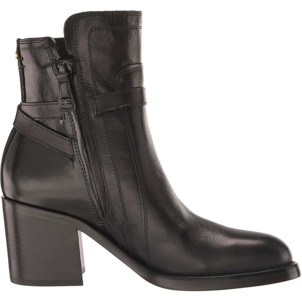 NIB Sam Edelman Simona Black Leather Block Heel Booties Size 9 - Picture 4 of 12